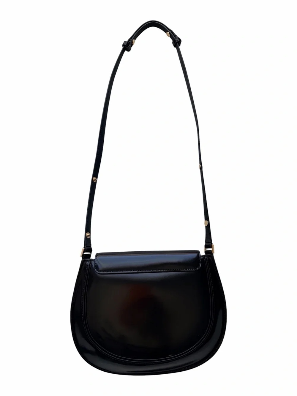 Tory Burch ROBINSON SPAZZOLATO SMALL FLAP BAG - BLACK